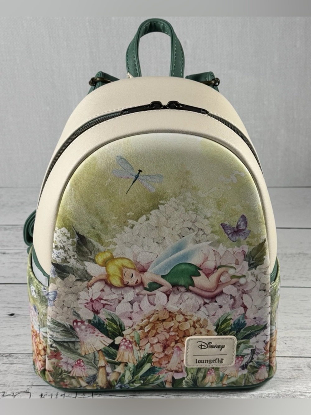 Loungefly Disney Peter Pan Tinker Bell Floral Nap Mini Backpack New